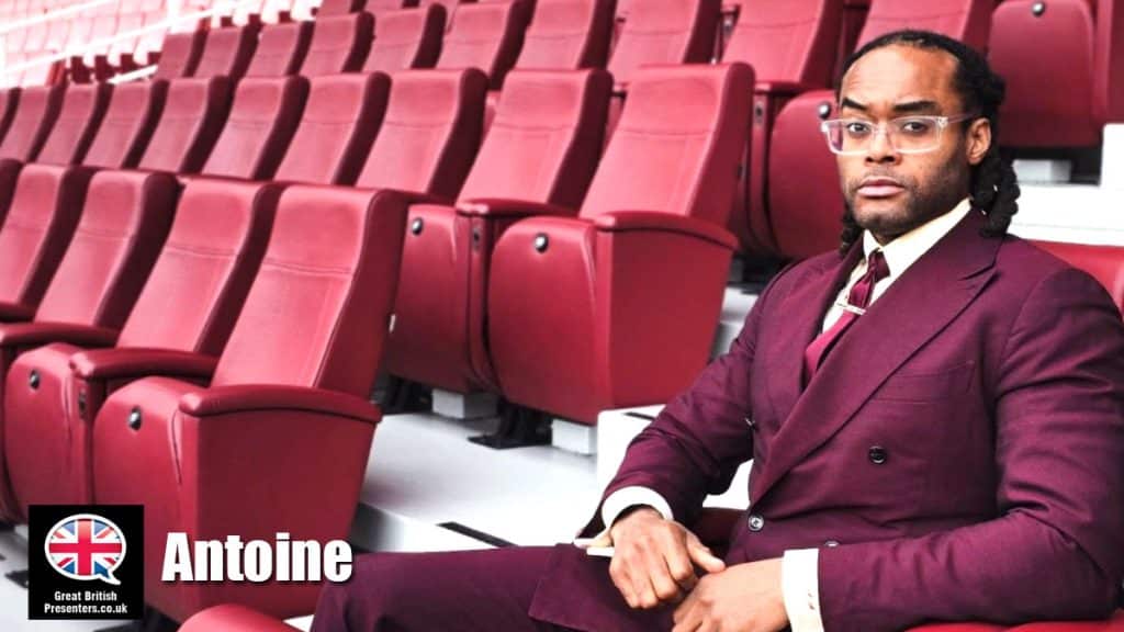 Antoine Allen hire presenter speaker book at agent Great British Presenters