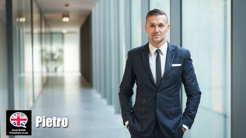 Pietro hire presenter speaker book at agent Great British Presenters