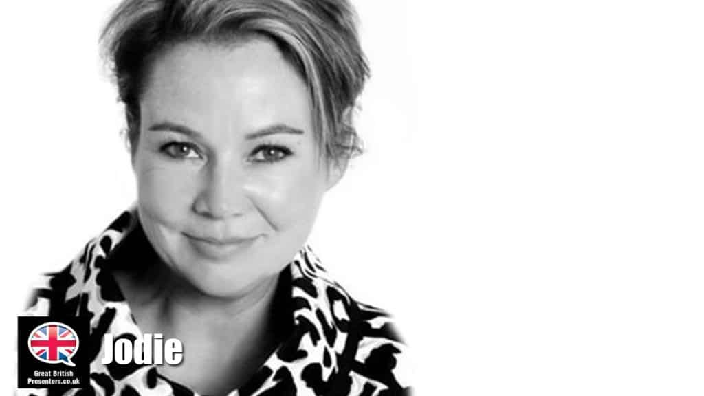 Jodie hire presenter speaker book at agent Great British Presenters