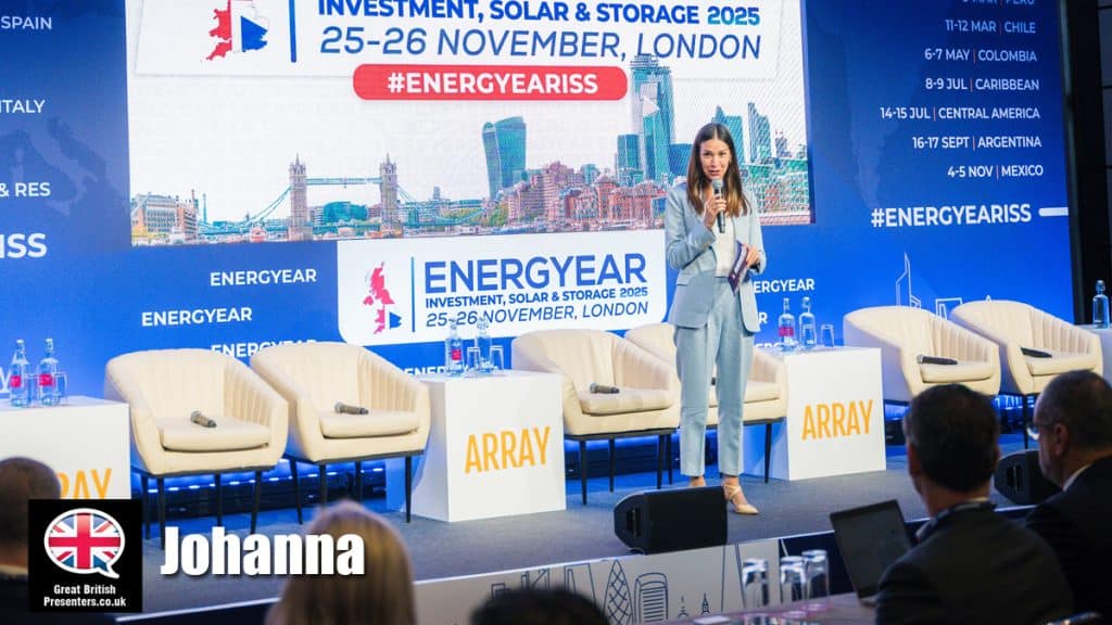 Johanna Botta hire international presenter speaker book at agent Great British Presenters