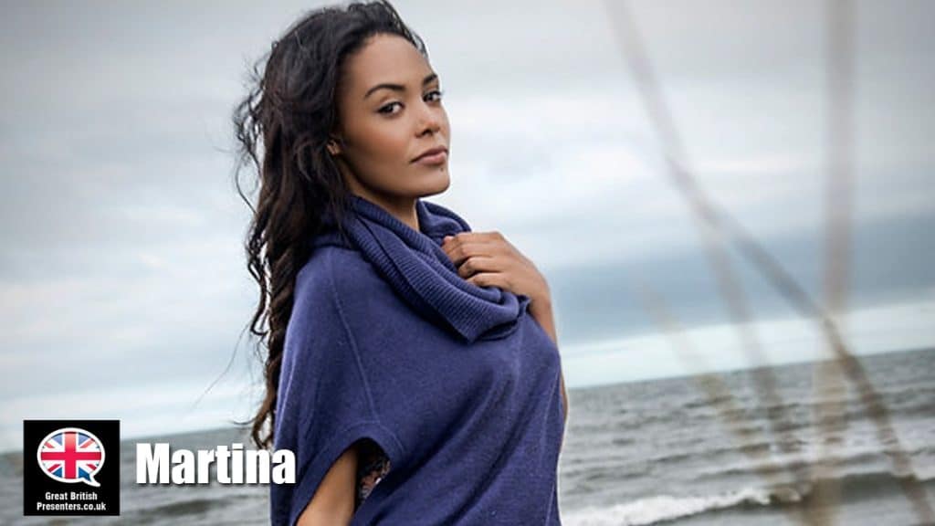 Martina hire model speaker book at agent Great British Presenters