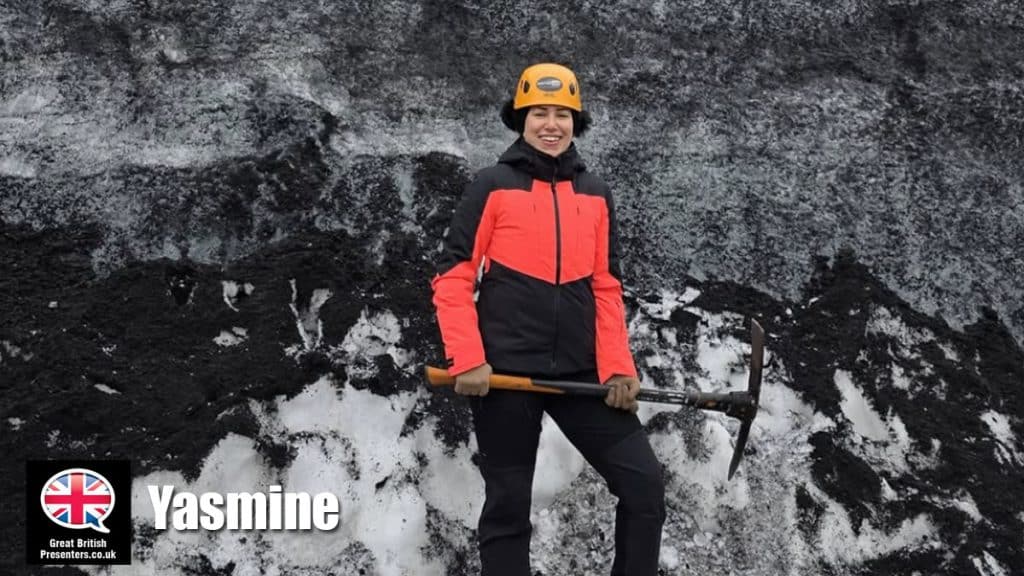 Yasmine hire actor speaker book at agent Great British Presenters