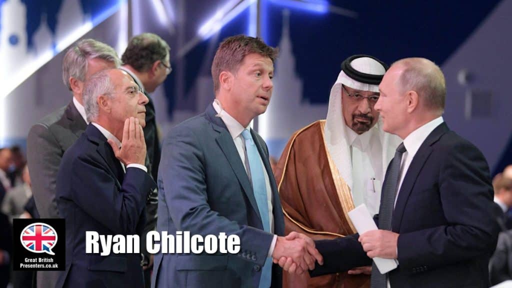 Ryan Chilcote Russian AI tech energy geo politics moderator host MC facilitator book at official agent Great British Presenters