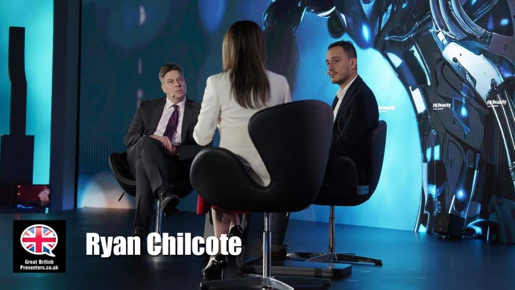 Ryan Chilcote Russian speaker WEF Davos moderator TV AI tech energy geo politics moderator host MC facilitator book at agent Great British Presenters