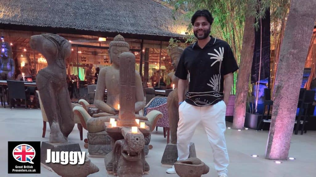 Juggy hire presenter speakers book at agent Great British Presenters