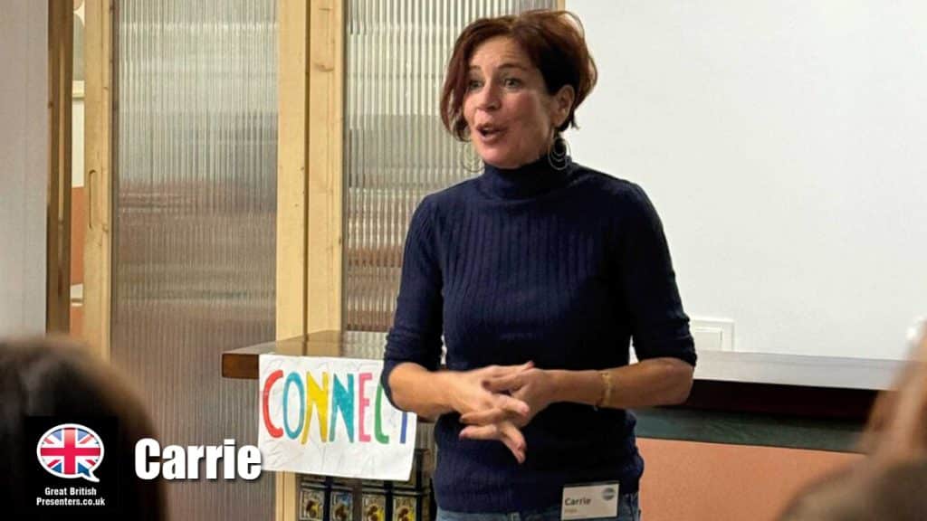 Carrie Frais hire presenter speaker book at Great British Presenters