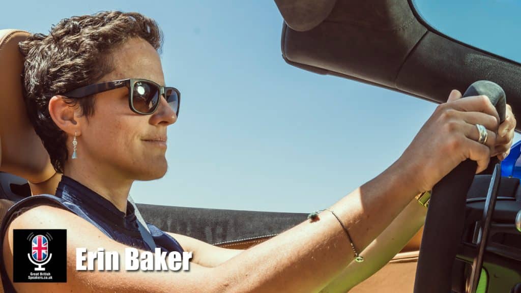 Erin Baker hire motoring thought leader speaker book at agent Great British Speakers