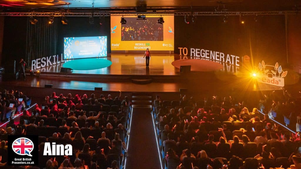 Aina Calpe hire voice over artist speaker book at agent Great British Presenters.