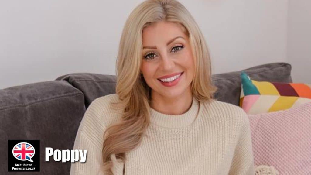 Poppy hire presenter speaker book at agent Great British Presenters