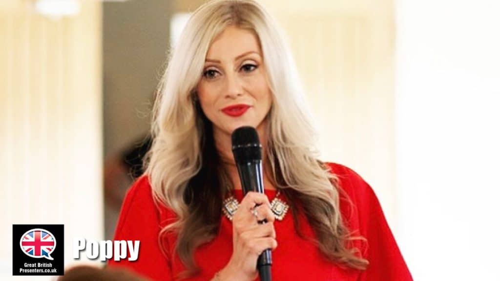 Poppy hire presenter speaker book at agent Great British Presenters