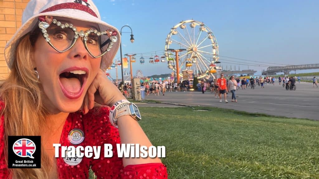 Tracey B Wilson hire American Comedian Host entertainer book at agent Great British Presenters