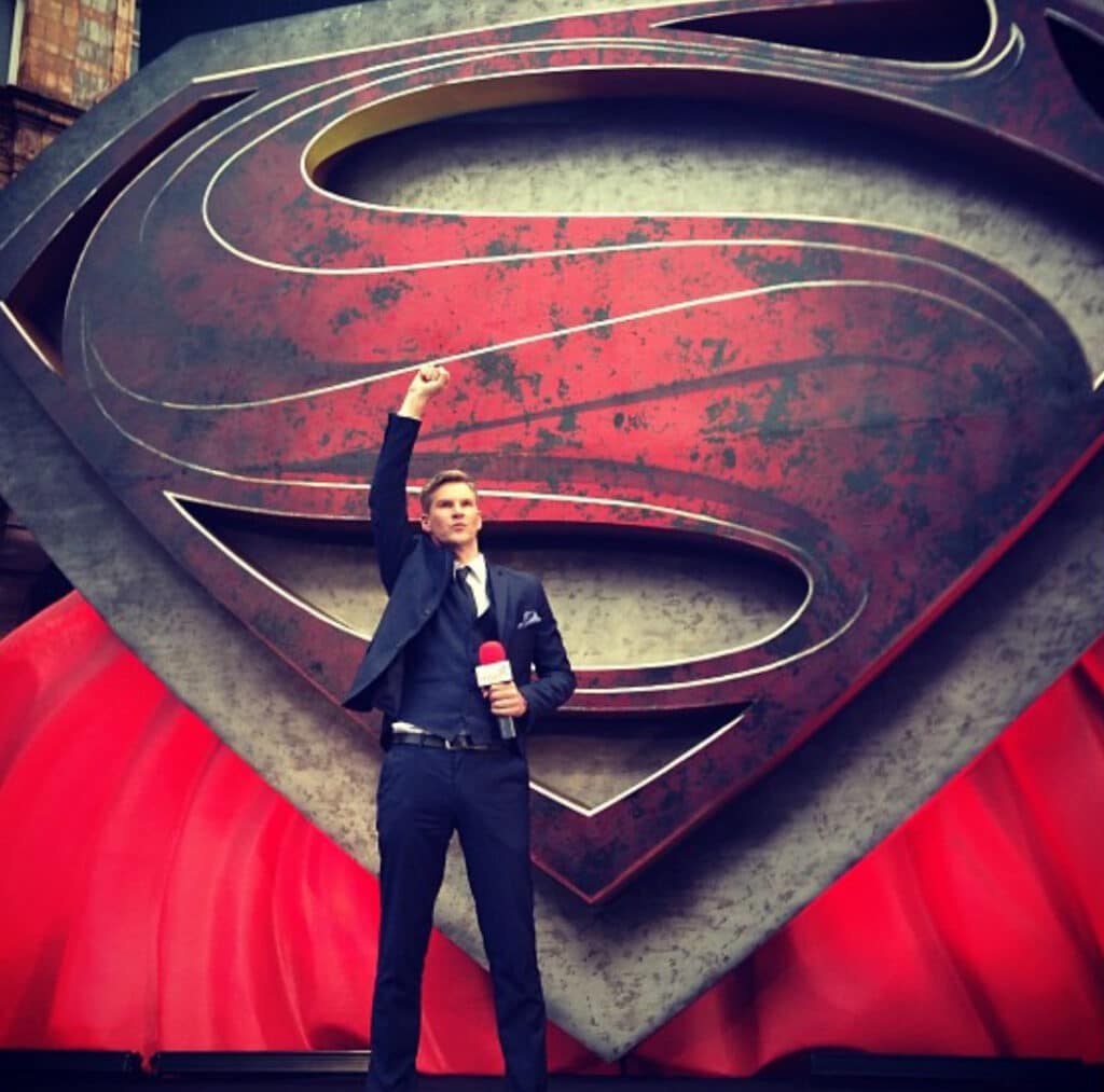 Craig Stevens Book Host Compere Emcee SKY Movies at Great British Speakers Superman premiere