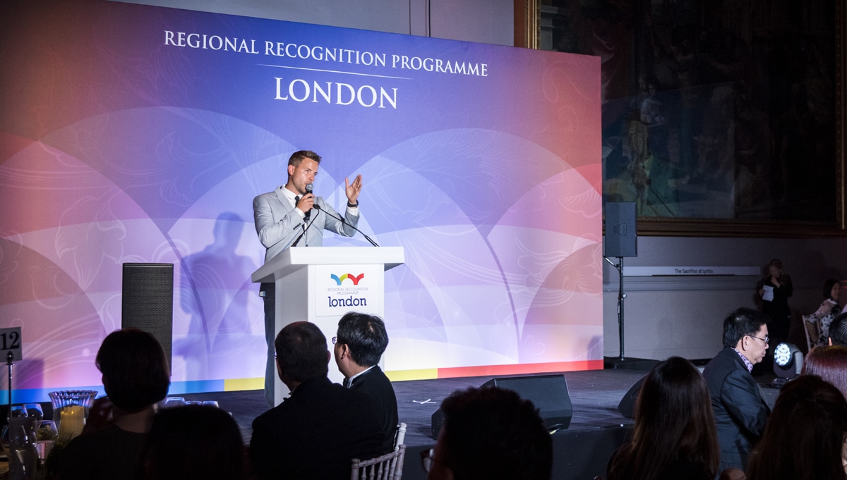 Dave Payne live host at Great British Presenters London