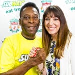 Alison Bender TV Sports soccer presenter with Pele at Great British Presenters
