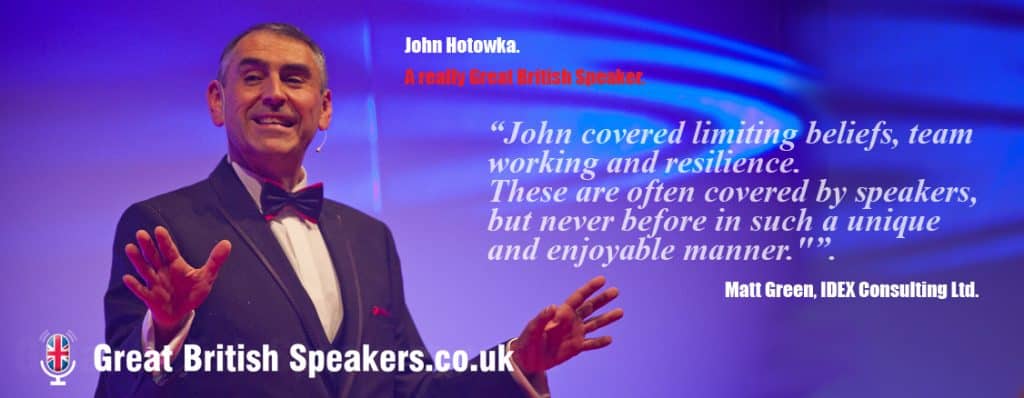 John Hotowka Achievement Thinking inspirational speaker at Great British Speakers 2017