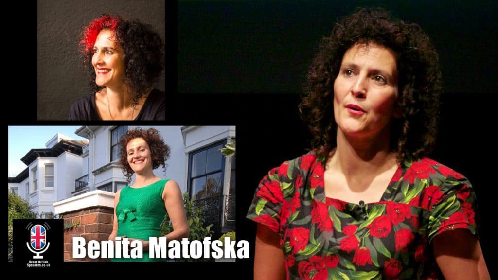 Benita Matofska sharing circular economy social enterprise expert at Great British Speakers