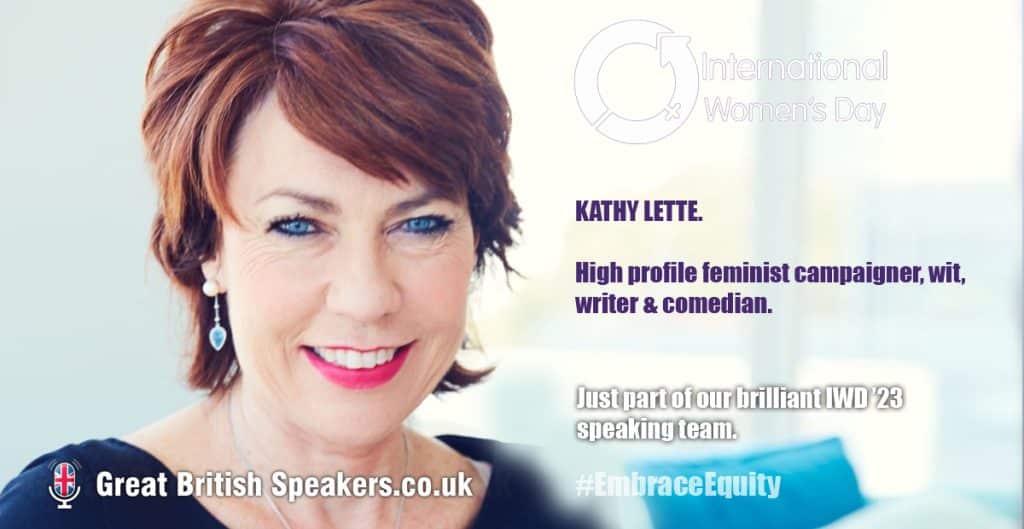 Kathy Lette Feminist campaigner book top international Womens Day Speakers at Great British Speakers 