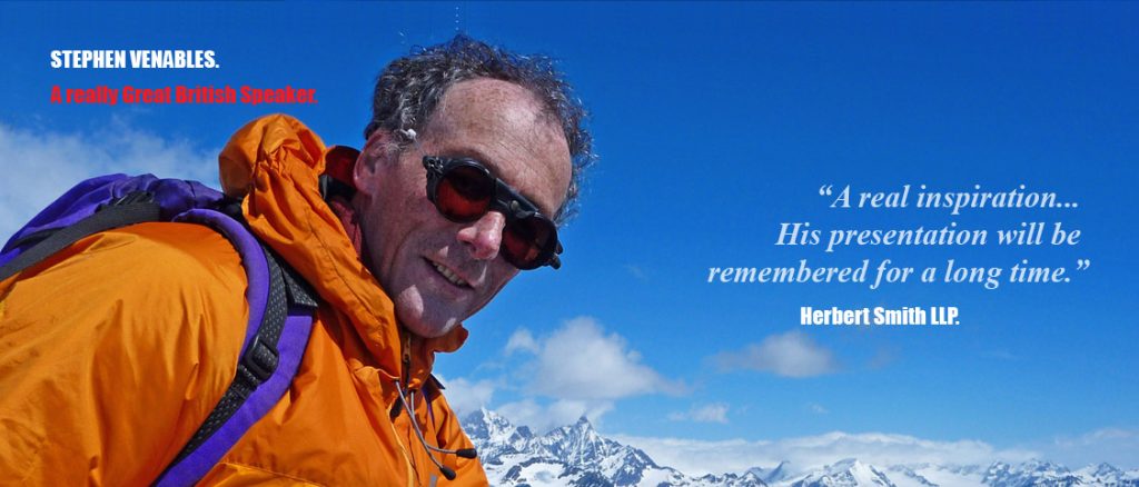 Stephen Venables hire Everest mountaineer motivational speaker book at agent Great British Speakers