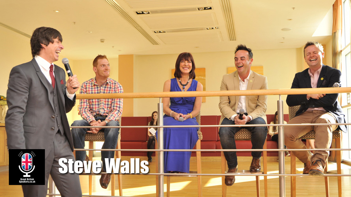 Steve Walls Hire corporate entertainer comedian singer host book at talent agent Great British Speakers