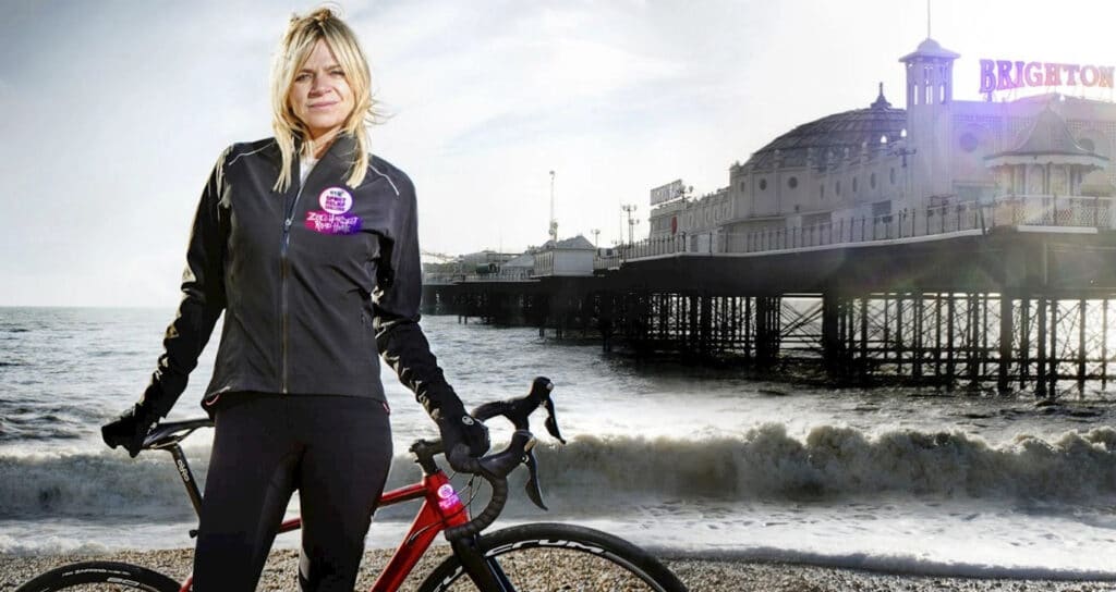 Zoe Ball Blackpool to London Charity bike ride at Great British Speakers