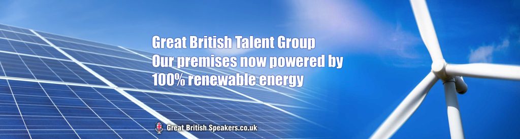 Great British Talent Group powered by sustainable energy hire sustainability speakers