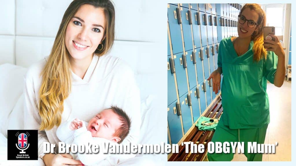 Dr Brooke Vandermolen - hire The OBGYN Mum Mother blogger Obstetrics Gynaecology doctor pregnancy birth fertility Ovarian Cancer menopause book at Great British Speakers