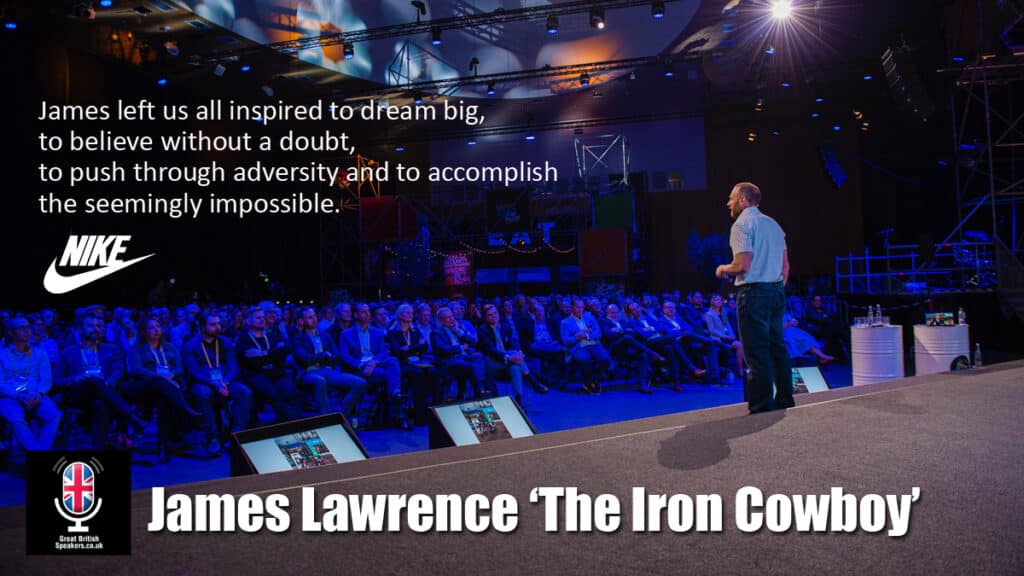 James Lawrence - Hire The Iron Cowboy multiple ultra athlete iron man motivational speaker book at agent Great British Speakers