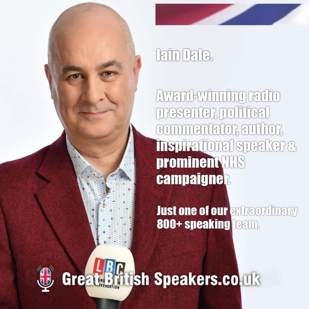 Iain Dale Radio presenter inspirational speaker cancer awareness NHS campaigner at Great British Speakers