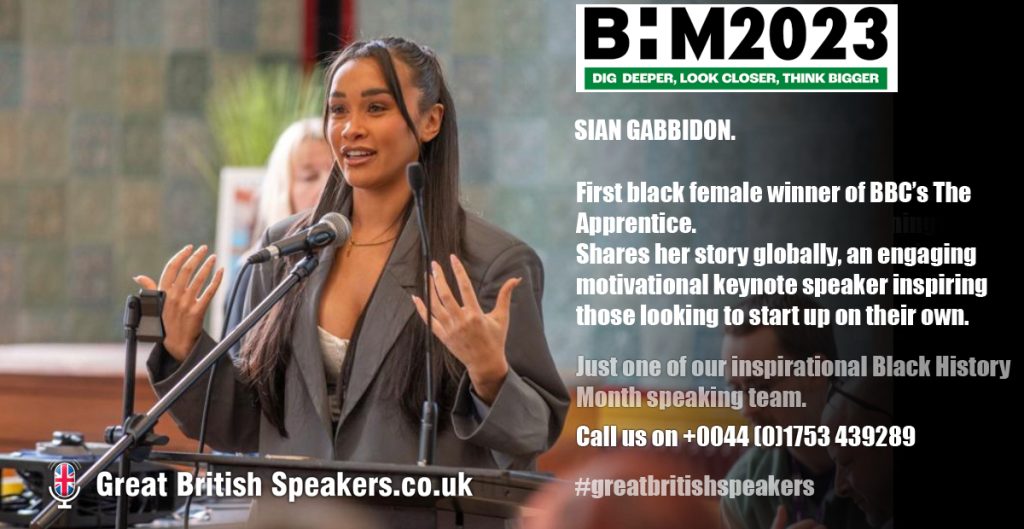 Sian Gabbidon black business entrepreneur keynote Find the best Black History Month Speakers at Great British Speakers LI (1)