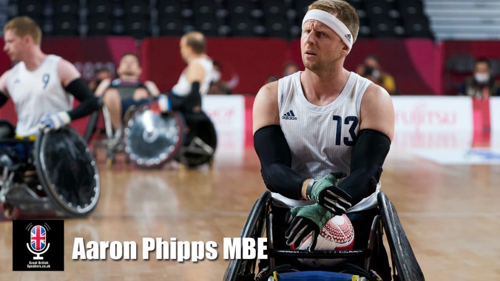 Aaron Phipps MBE Olympic Gold Paralympian wheelchair rugby motivational speaker at agent Great British Speakers
