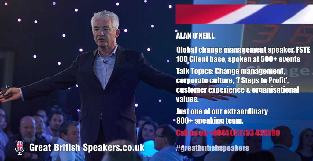 Alan O'Neill book change management corporate culture expert profit values consultant customer experience culture and innovation speaker at agent Great British Speakers