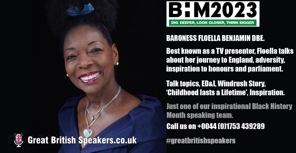Baroness-Floella-Benjamin-DBE-Windrush-TV-Presneter-parliament-inspirational-Black-History-Month-Speakers-at-Great-British-Speakers-LI