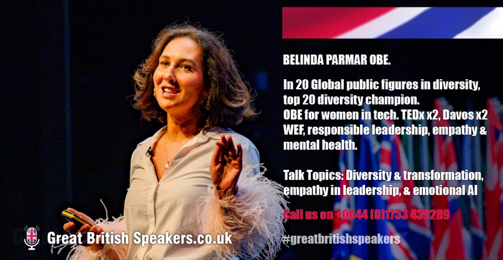 Belinda Parmar OBE empathy leadership communications diversity AI STEM Tech Davos WEF speaker at Great British Speakers