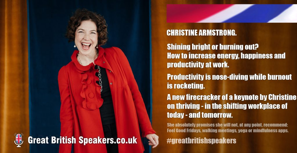 Christine Armstrong burnout productivity career emplyment motivational speaker at Great British Speakers