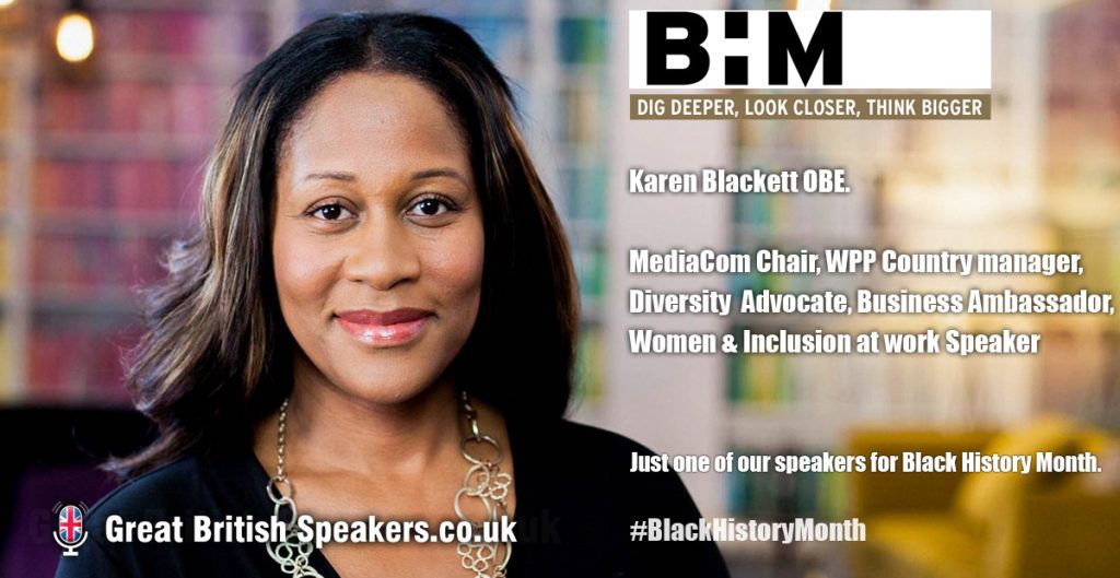 Karen Blackett OBE MediaCom Chair WPP Country manager Diversity Business Speaker at Great British Speakers LI