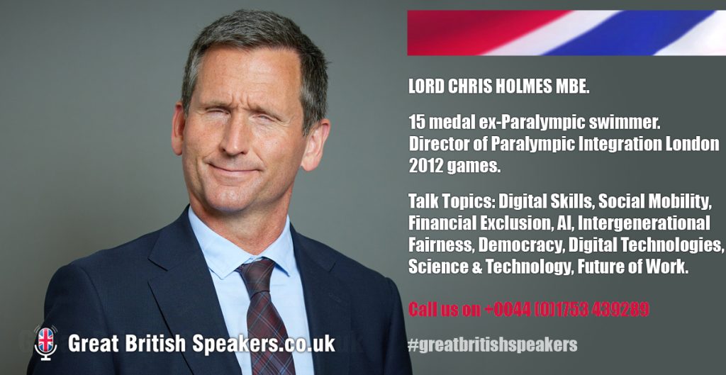 Lord Chris Holmes STEM AI technology Blockchain diversity inclusion ESG keynote business public speaker at agent Great British Speakers