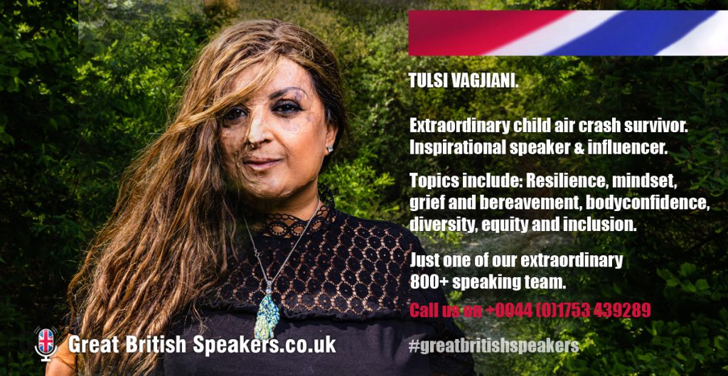 Tulsi Vagjiani hire Influencer Keynote inspirational Speaker Pilates Rehabilitation Specialist Reiki Grand Master at agent Great British Speakers