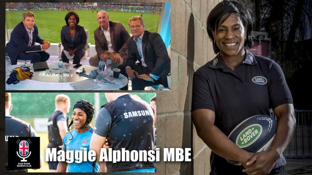 Maggie Alphonsi MBE Womens Female England Rugby World Cup Winner Motivational Inspirational speaker at Great British Speakers