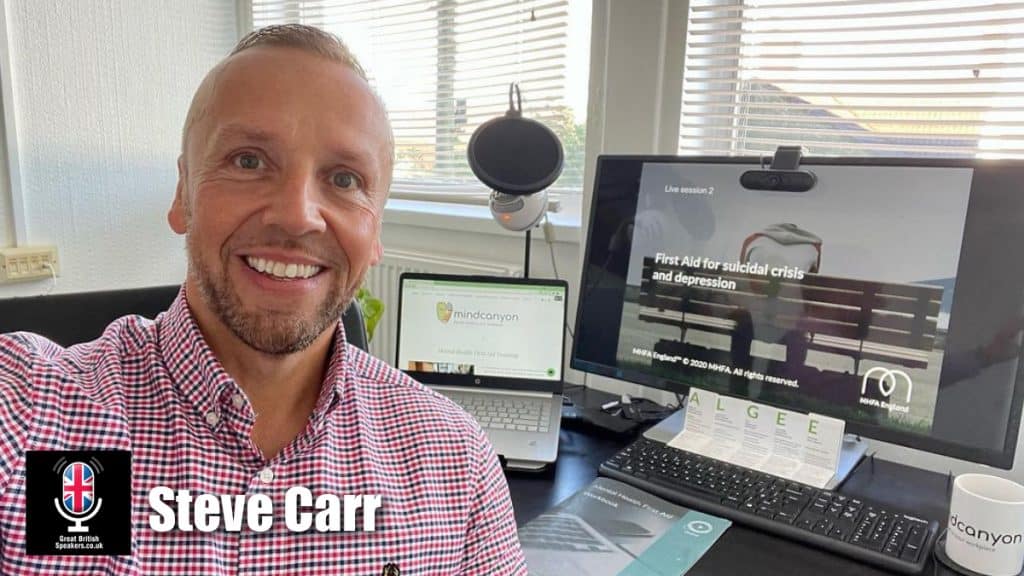 Steve Carr hire International Men's Day suicide mental health drug addiction speaker motivational agent Great British Speakers