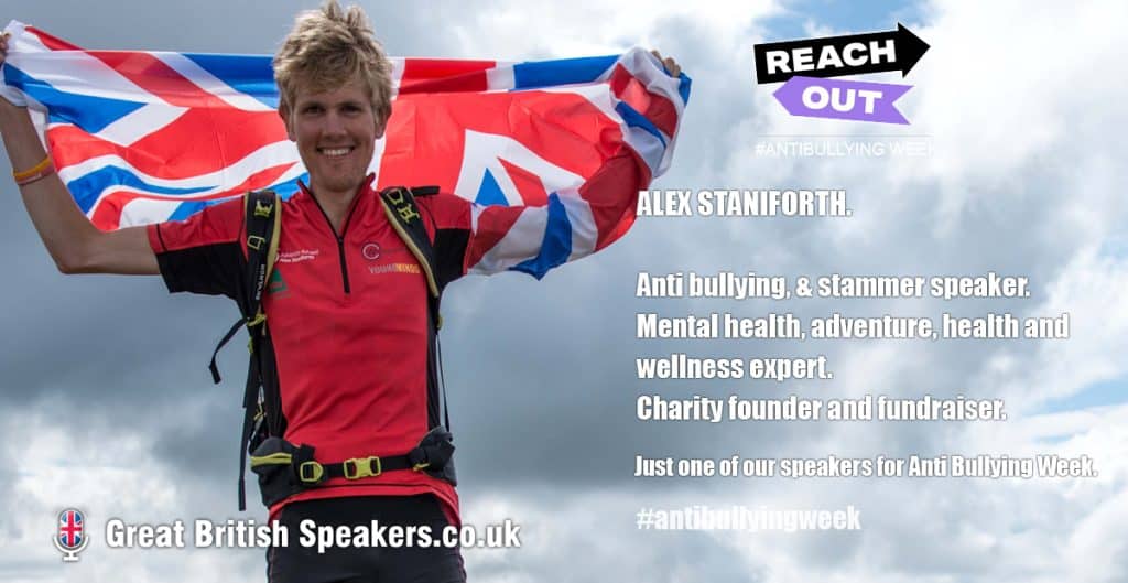 Alex Staniforth best Anti Bullying Week Speakers at Great British Speakers 