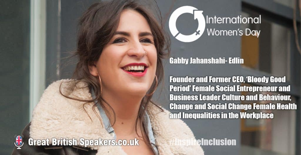 Top 15 International Women’s Day Speakers for #InspireInclusion talks 2024 ! 8 Gabby Jahanshahi- Edlin International Women’s Day Speaker at Great British Speaker